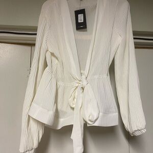 Fashion Nova Glowing Radiance Blouse in White